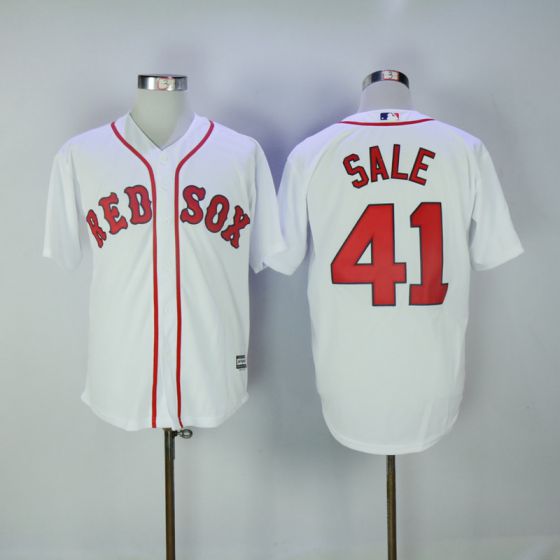 Men Boston Red Sox 41 Chris Sale White Game MLB Jerseys